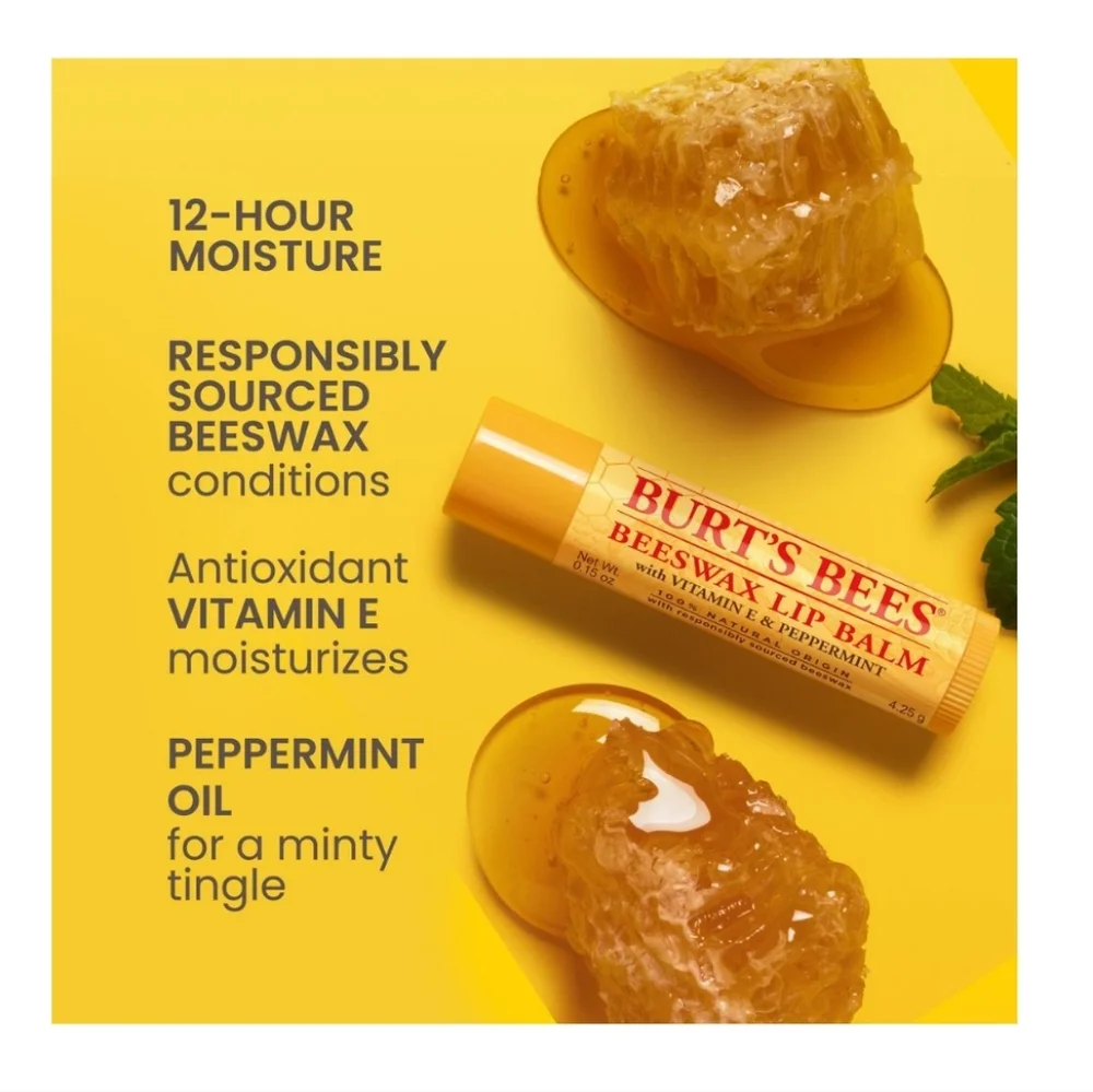 Burt's Bees Beeswax Lip Balm 4-Pack 🆕